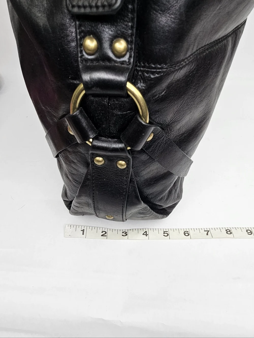 Nordstrom Black Leather Hobo Handbag Purse